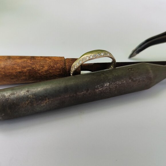 Engagement ring. 14K solid Yellow gold ring with 0.25ct Diamonds. Unique - Picture 15 of 17